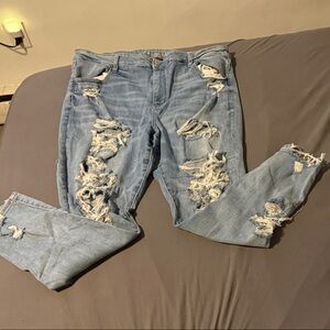 American Eagle Outfitters Light Blue Distressed Jeans